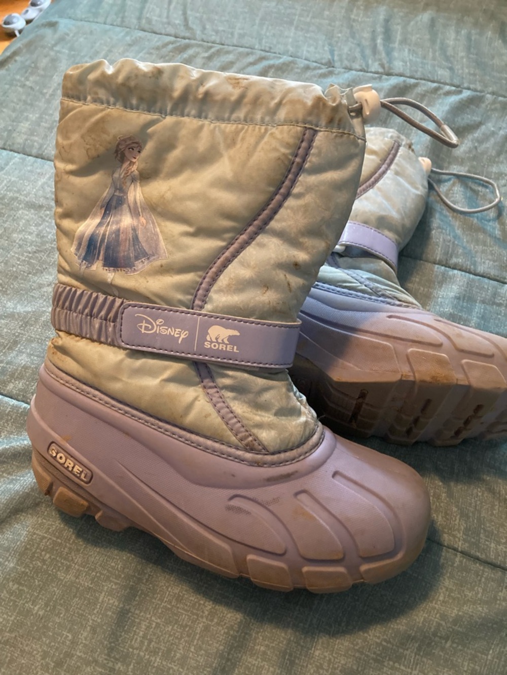Disney x Sorel Elsa Kids Winter Snow Boots - Light Blue & Lavender